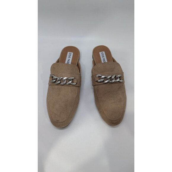 Steve Madden Tan Rally Faux-Suede Mule Loafers - Picture 2 of 6